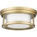 Willow 2 Light 12 inch Olde Brass Flush Mount Ceiling Light in Olde Bronze