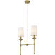 Emily 2 Light 19 inch Rubbed Brass Linear Chandelier Ceiling Light