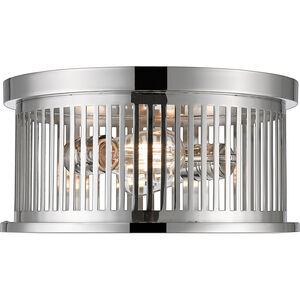 Camellia 2 Light 13.13 inch Polished Nickel Flush Mount Ceiling Light in Polished Nickel Steel