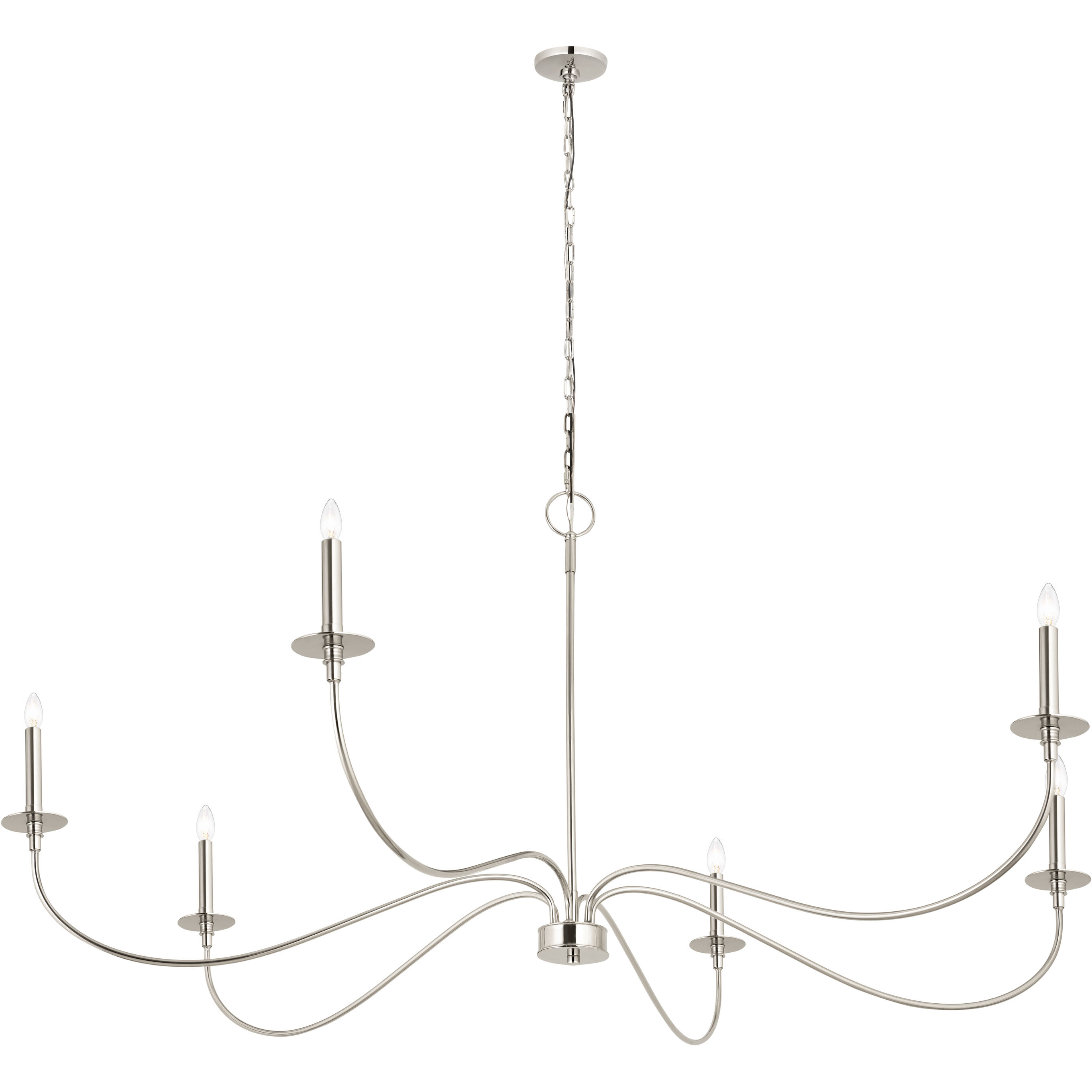 Arrington 6 Light 63 inch Polished Nickel Chandelier Ceiling Light