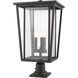Seoul 3 Light 25.75 inch Oil Rubbed Bronze Outdoor Pier Mounted Fixture in 20.25