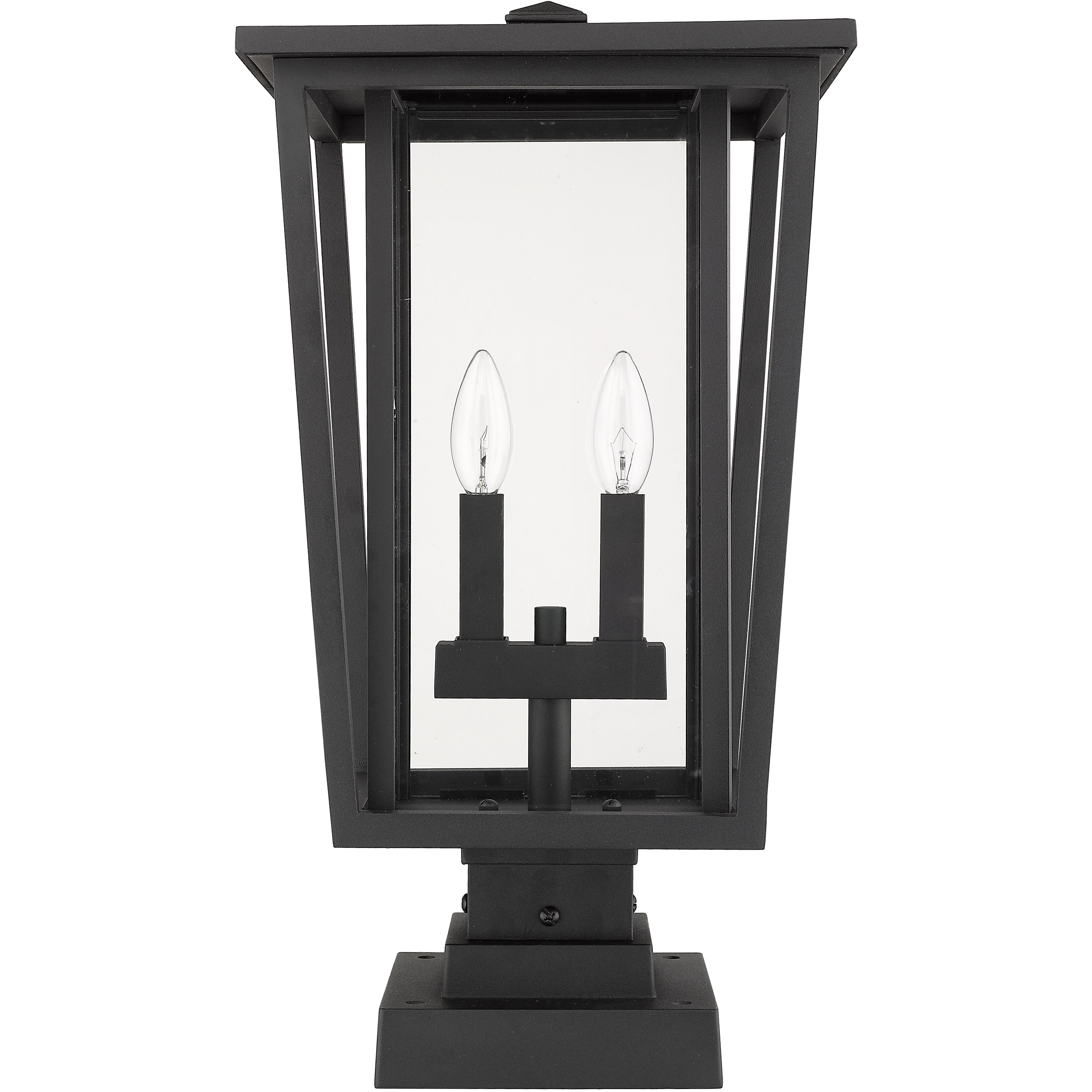 Seoul 2 Light 20.75 inch Black Outdoor Pier Mounted Fixture in 13.5