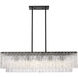 Glacier 5 Light 42.75 inch Matte Black Linear Chandelier Ceiling Light