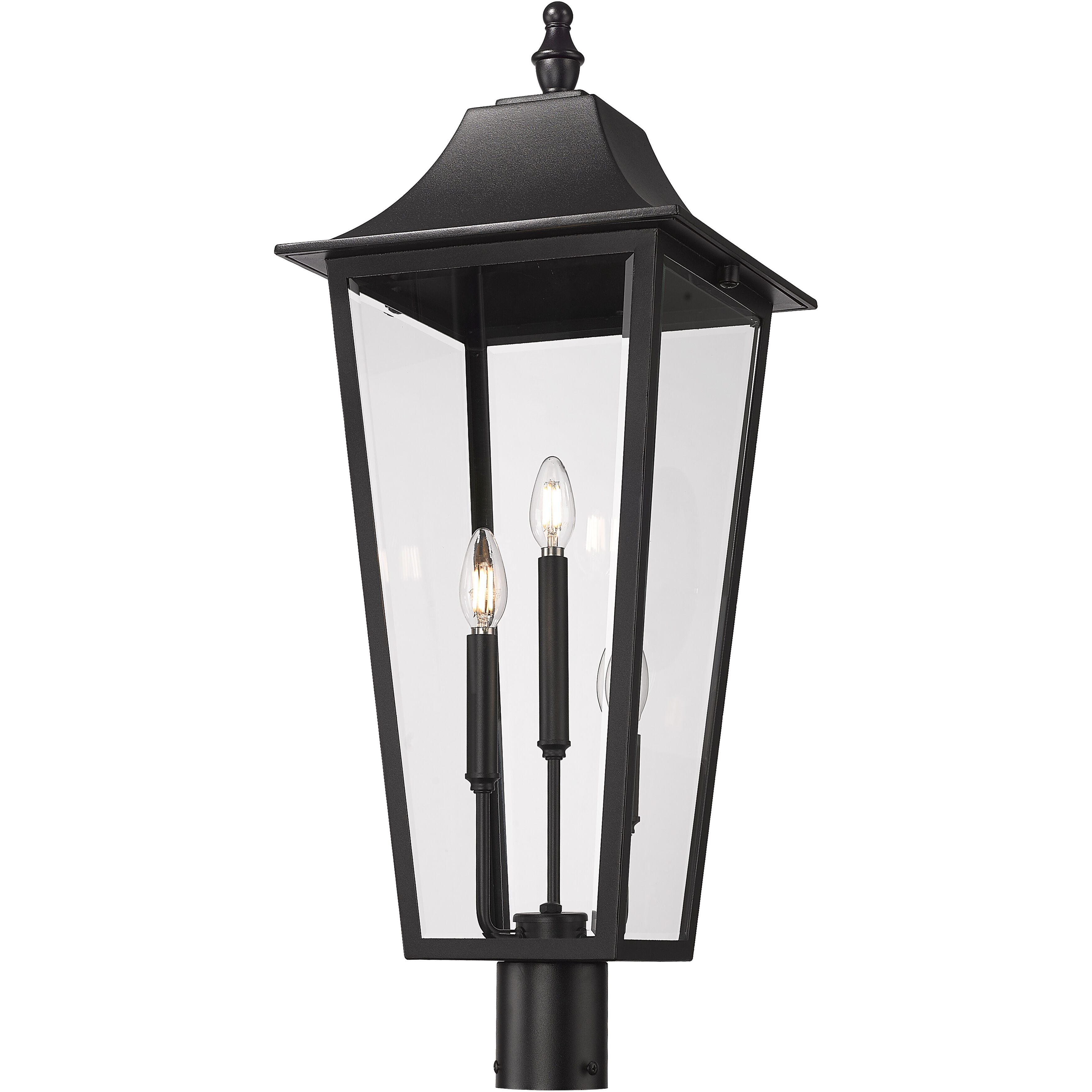 Gannon 3 Light 31.5 inch Black Outdoor Post Mounted Fixture in G9