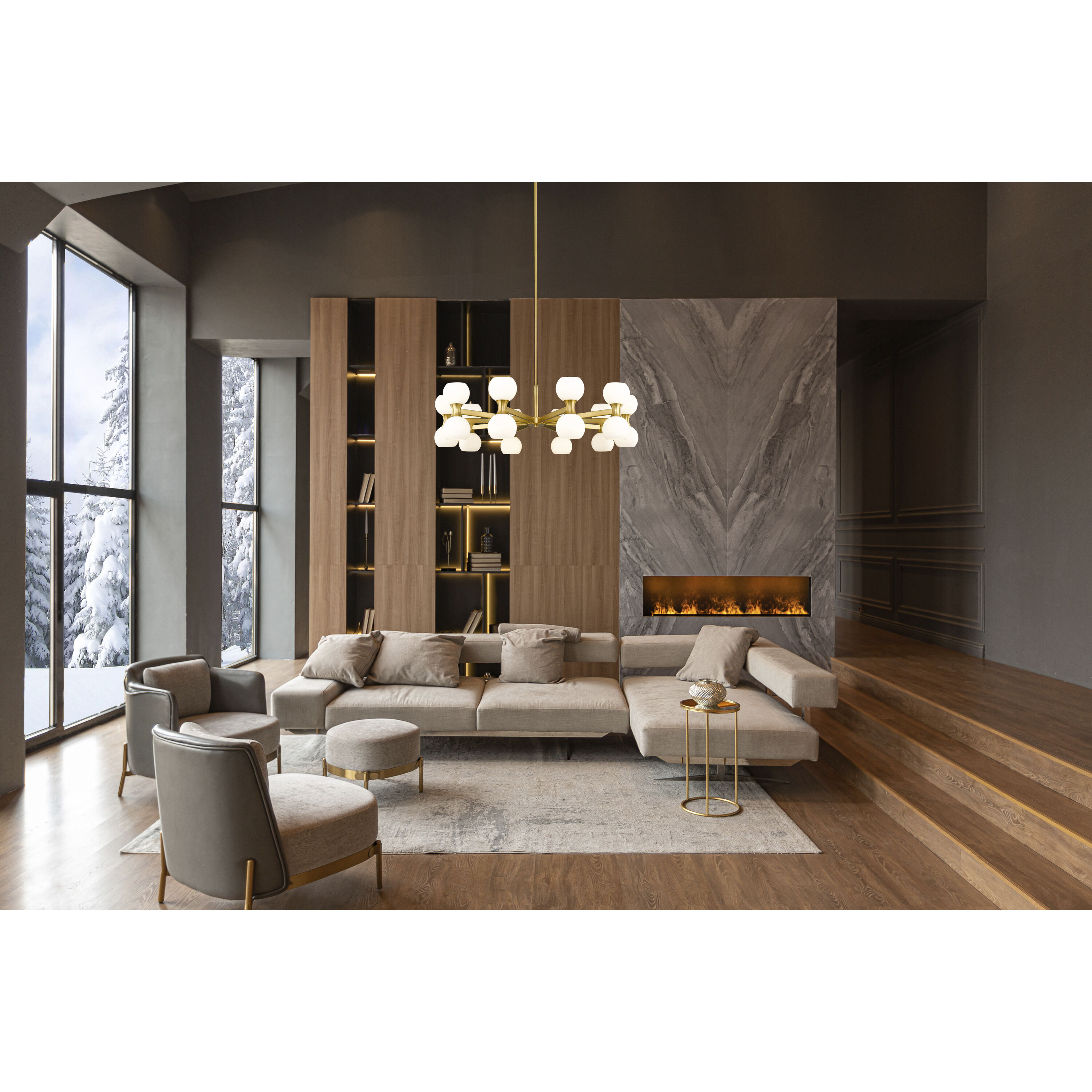 Artemis 20 Light 42 inch Modern Gold Chandelier Ceiling Light