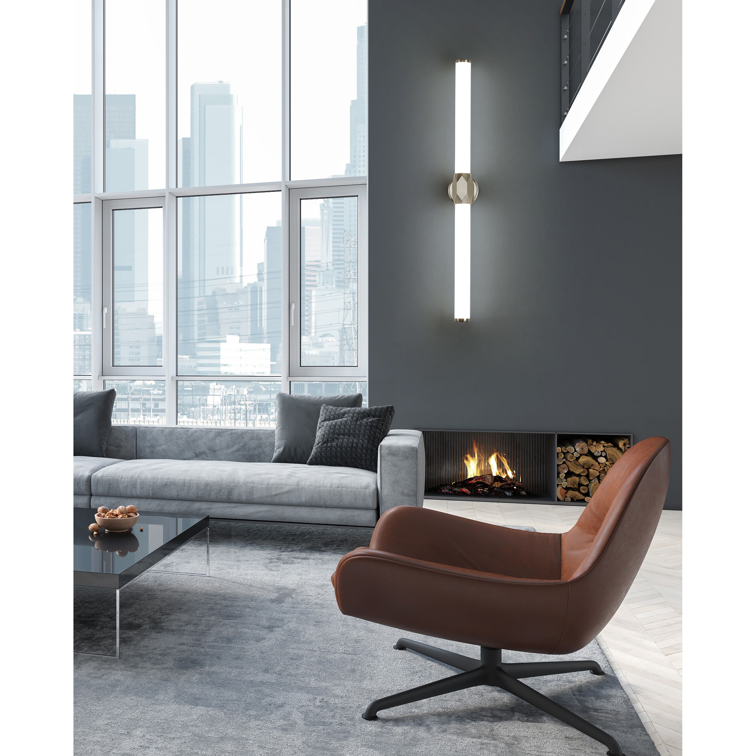 Cooper LED 40 inch Brushed Nickel Vanity Wall Light