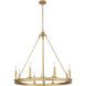 Barclay 8 Light 33 inch Rubbed Brass Chandelier Ceiling Light