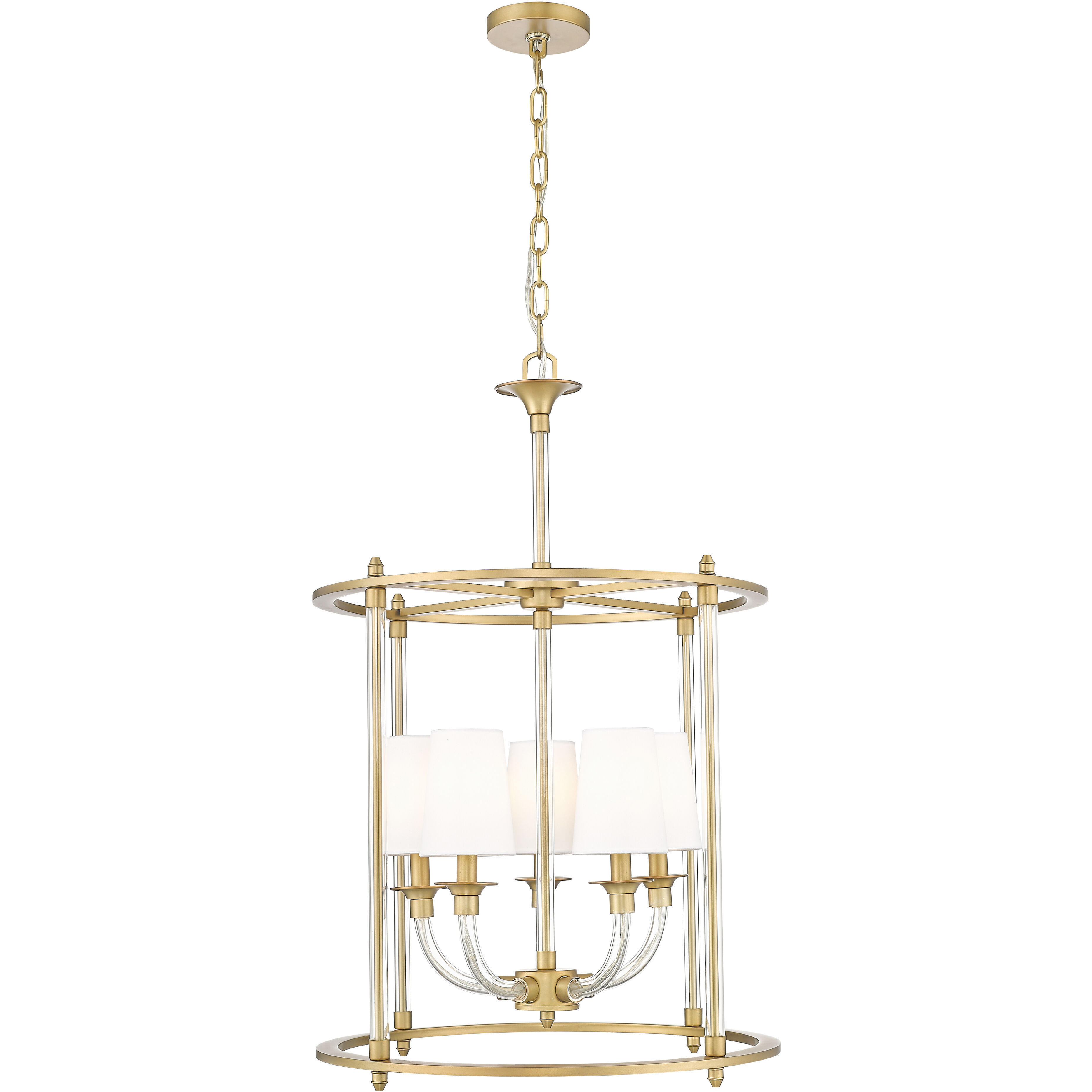Katerina 5 Light 20 inch Rubbed Brass Chandelier Ceiling Light