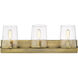 Callista 3 Light 27.5 inch Rubbed Brass Vanity Wall Light