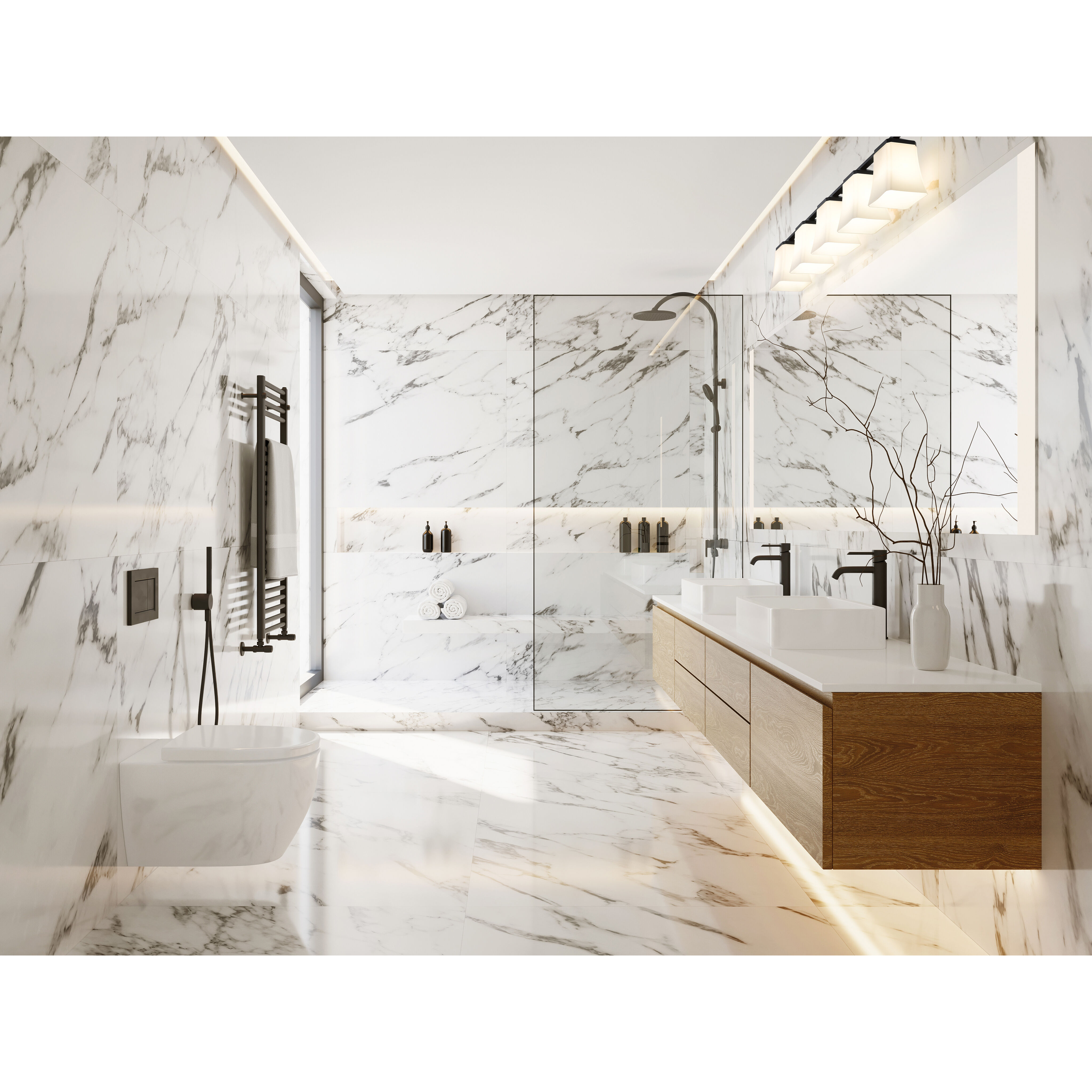 Darcy 5 Light 38 inch Matte Black Vanity Wall Light