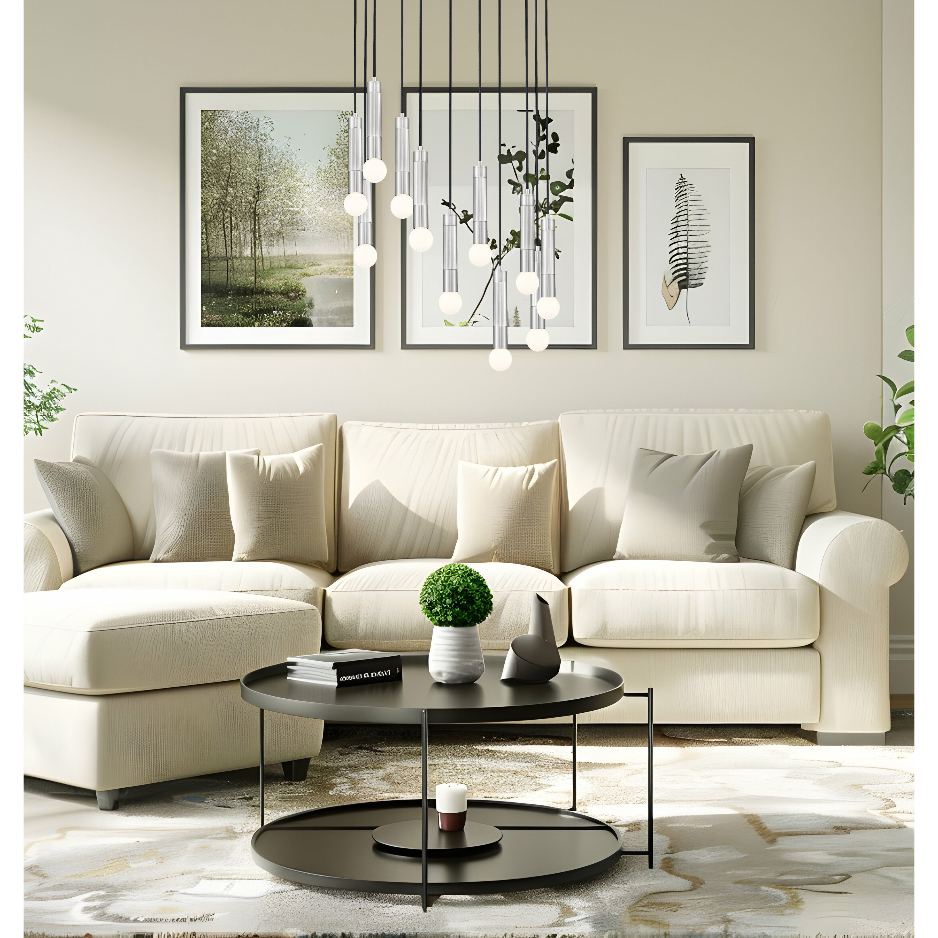 Stari 11 Light 24 inch Brushed Nickel Chandelier Ceiling Light