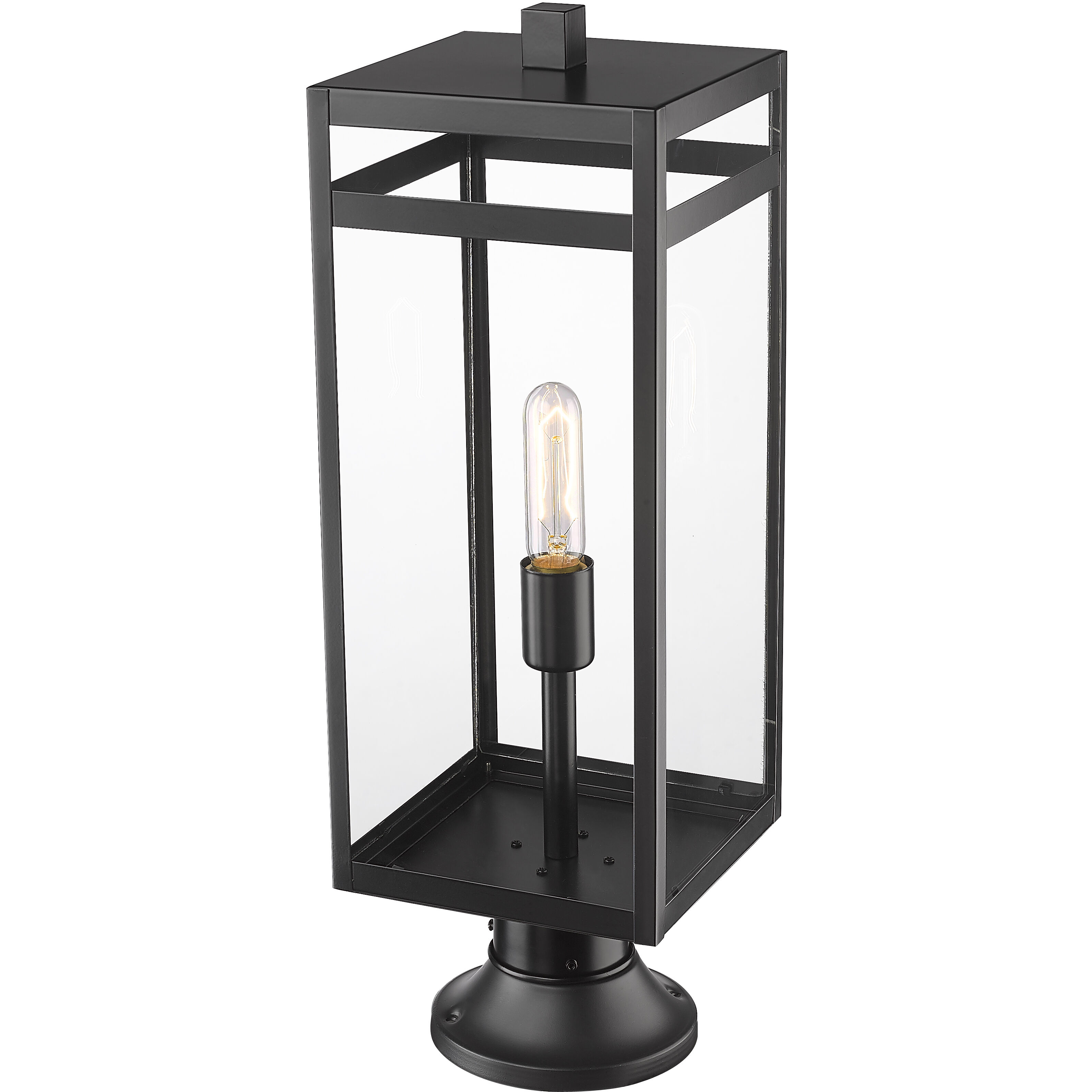 Nuri 1 Light 23.5 inch Black Outdoor Pier Mounted Fixture