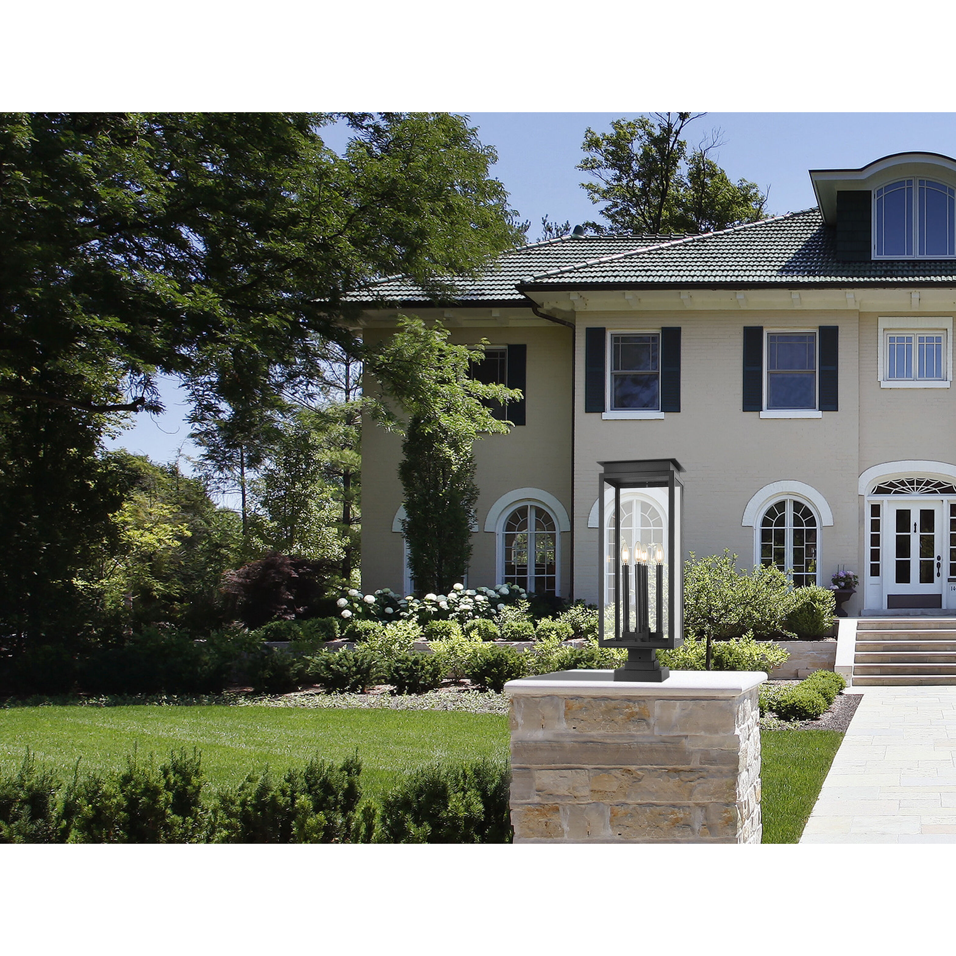 Nova 4 Light 29.25 inch Black Outdoor Pier Mounted Fixture