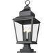 Raphael 4 Light 35 inch Sand Black Outdoor Pier Mounted Fixture in Soft Sand Black