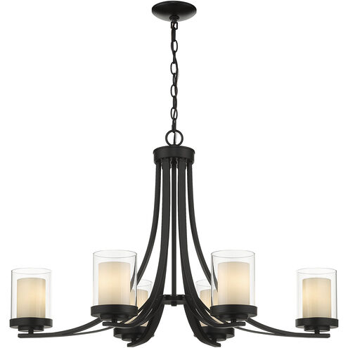 Willow 6 Light 35 inch Matte Black Chandelier Ceiling Light