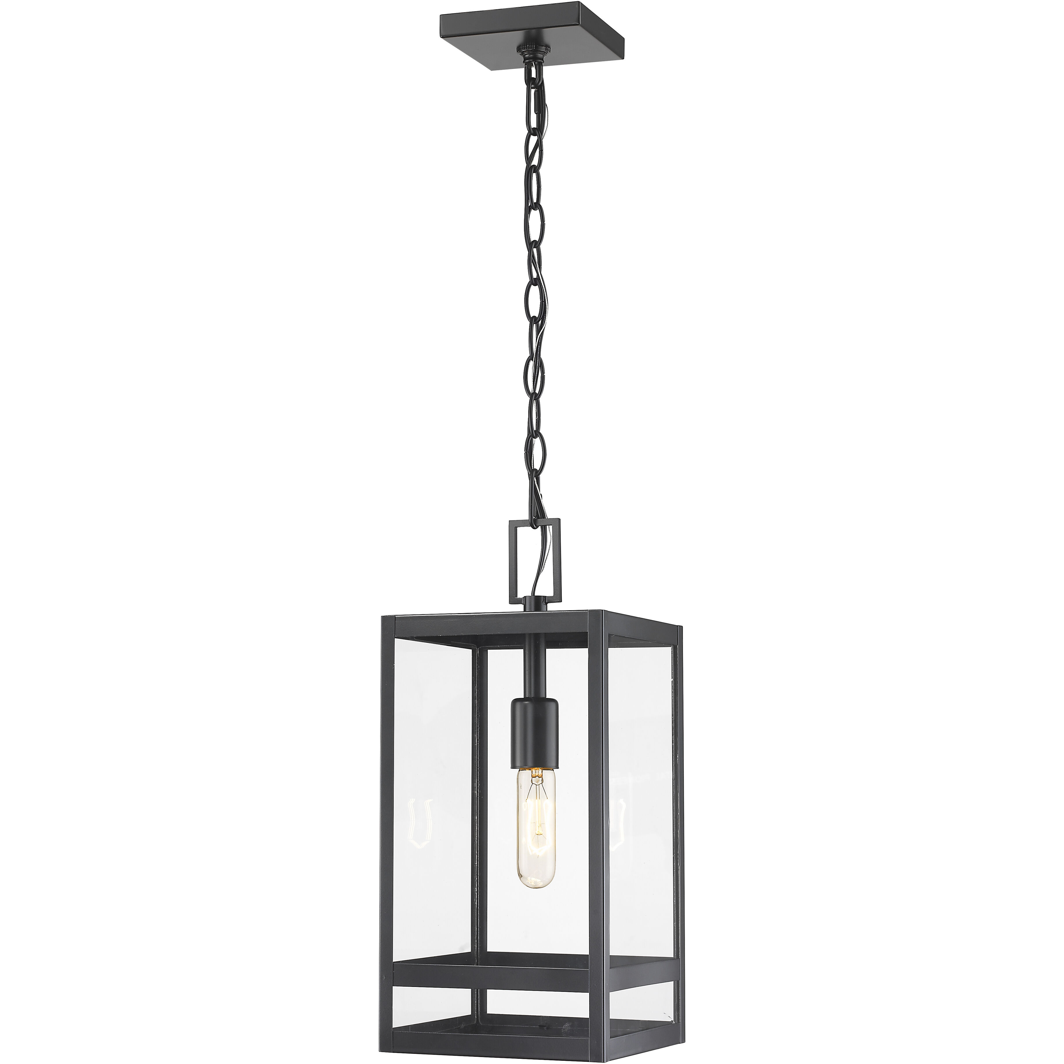 Nuri 1 Light 7.5 inch Black Outdoor Chain Mount Ceiling Fixture
