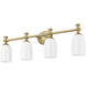 Orion 4 Light 31.25 inch Modern Gold Bath Vanity Light Wall Light