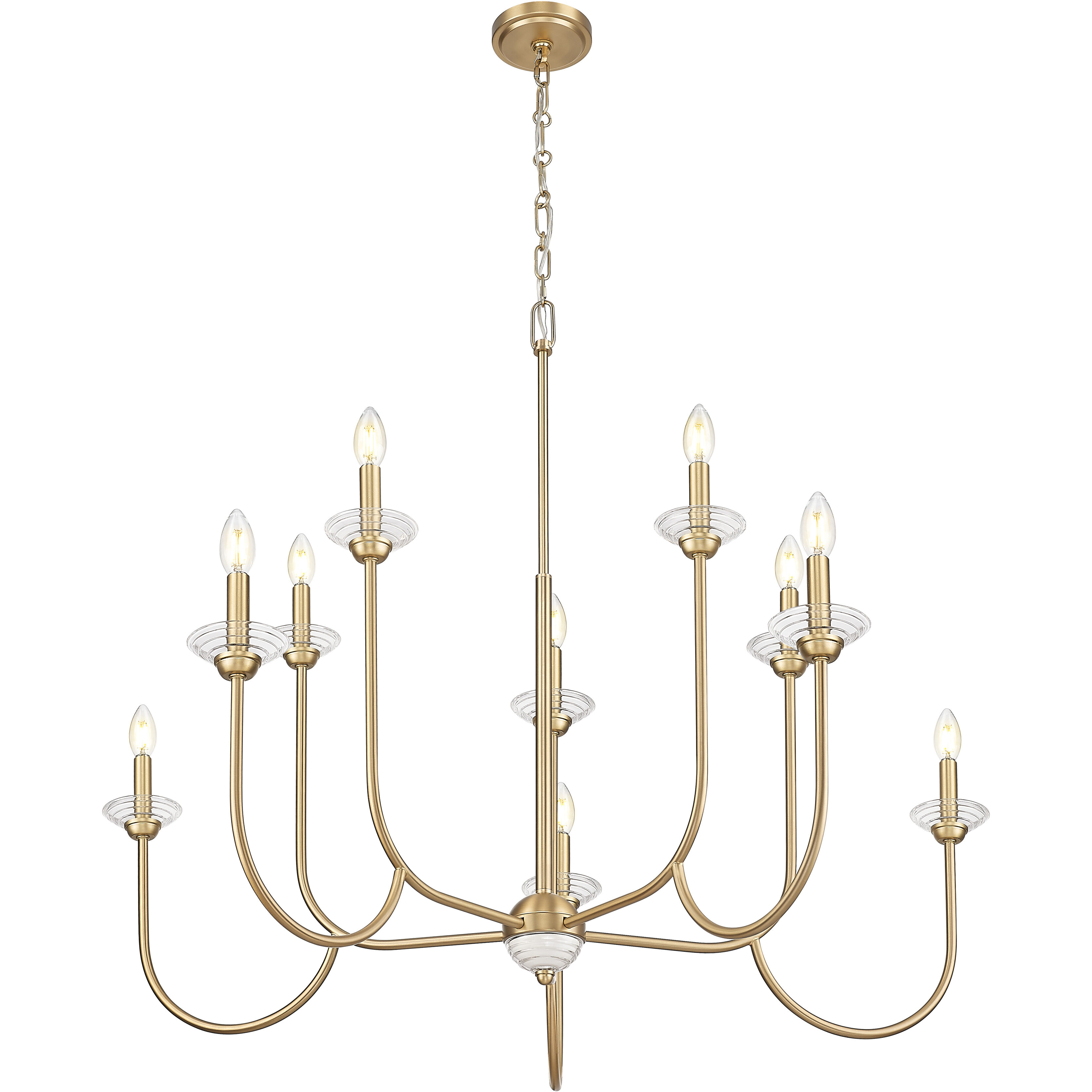 Allistair 10 Light 42 inch Modern Gold Chandelier Ceiling Light