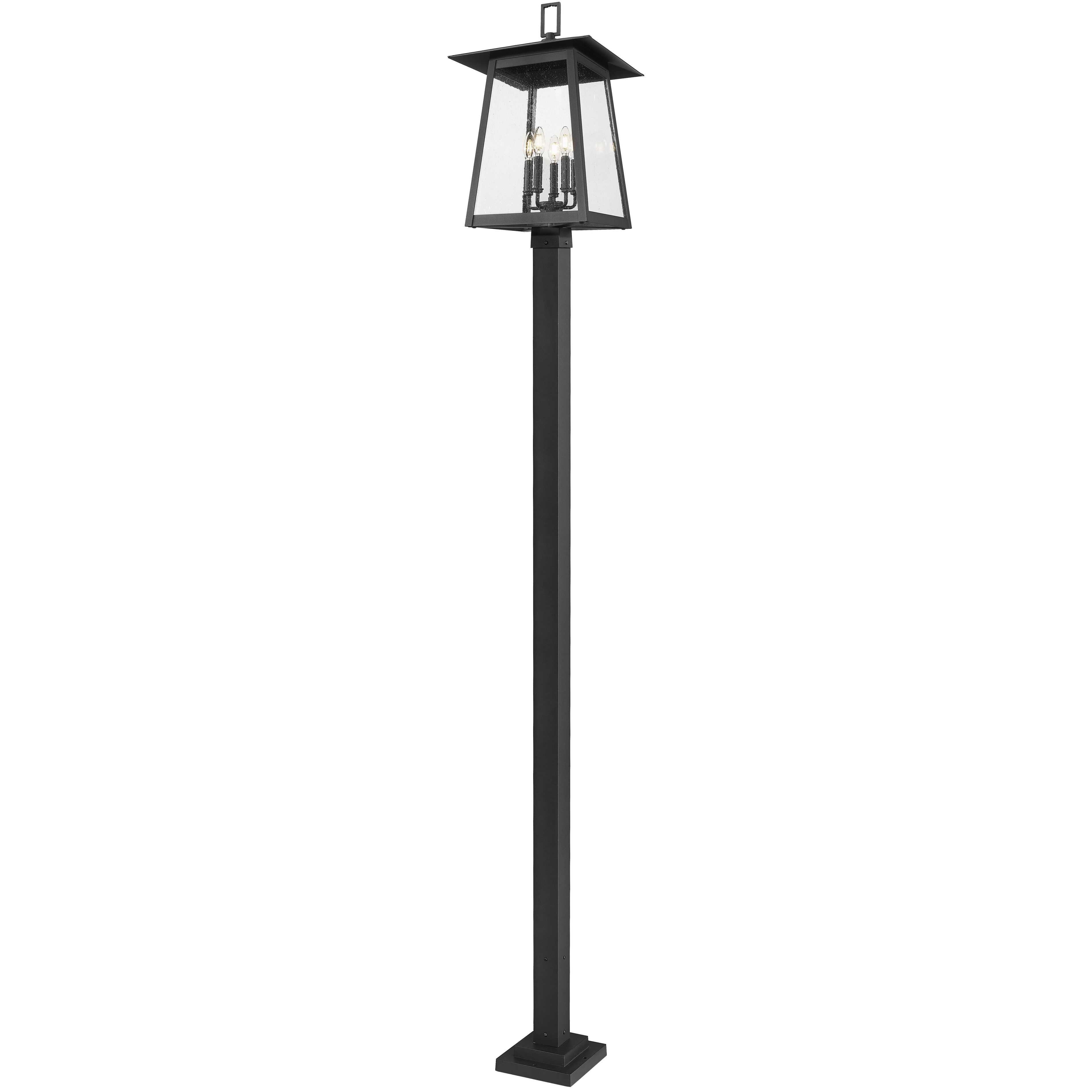 Rainer 5 Light 120 inch Black Outdoor Post Mounted Fixture in G9