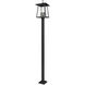 Rainer 5 Light 120 inch Black Outdoor Post Mounted Fixture in G9