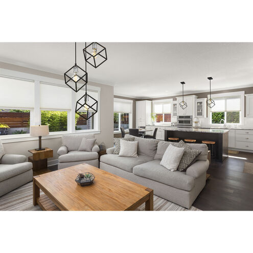 Vertical 3 Light 18 inch Matte Black and Brushed Nickel Chandelier Ceiling Light