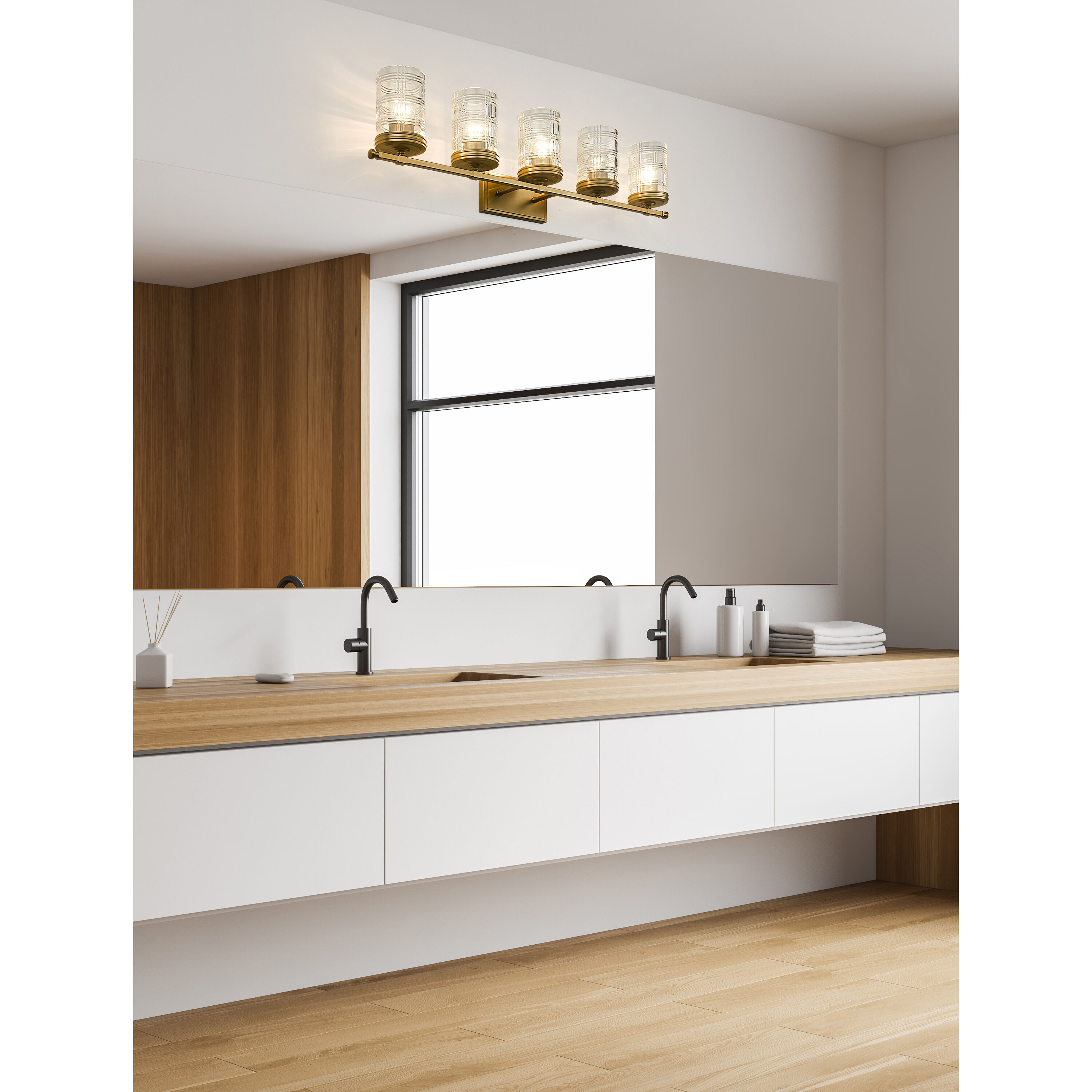 Archer 5 Light 38 inch Heirloom Gold Vanity Wall Light