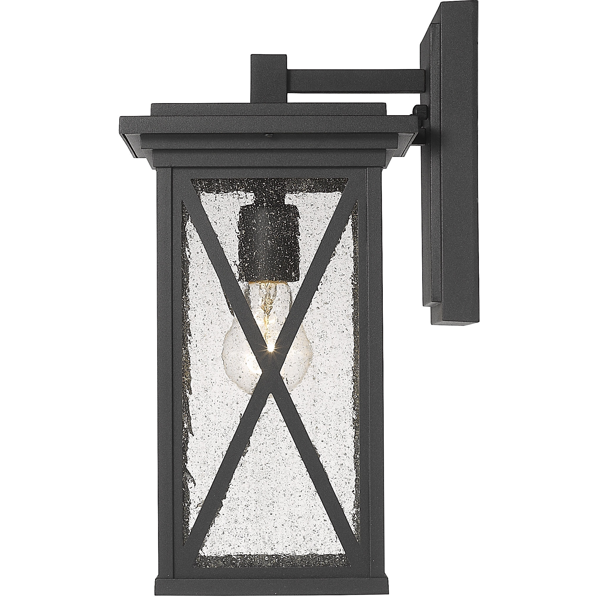 Brookside 1 Light 15.25 inch Black Outdoor Wall Light