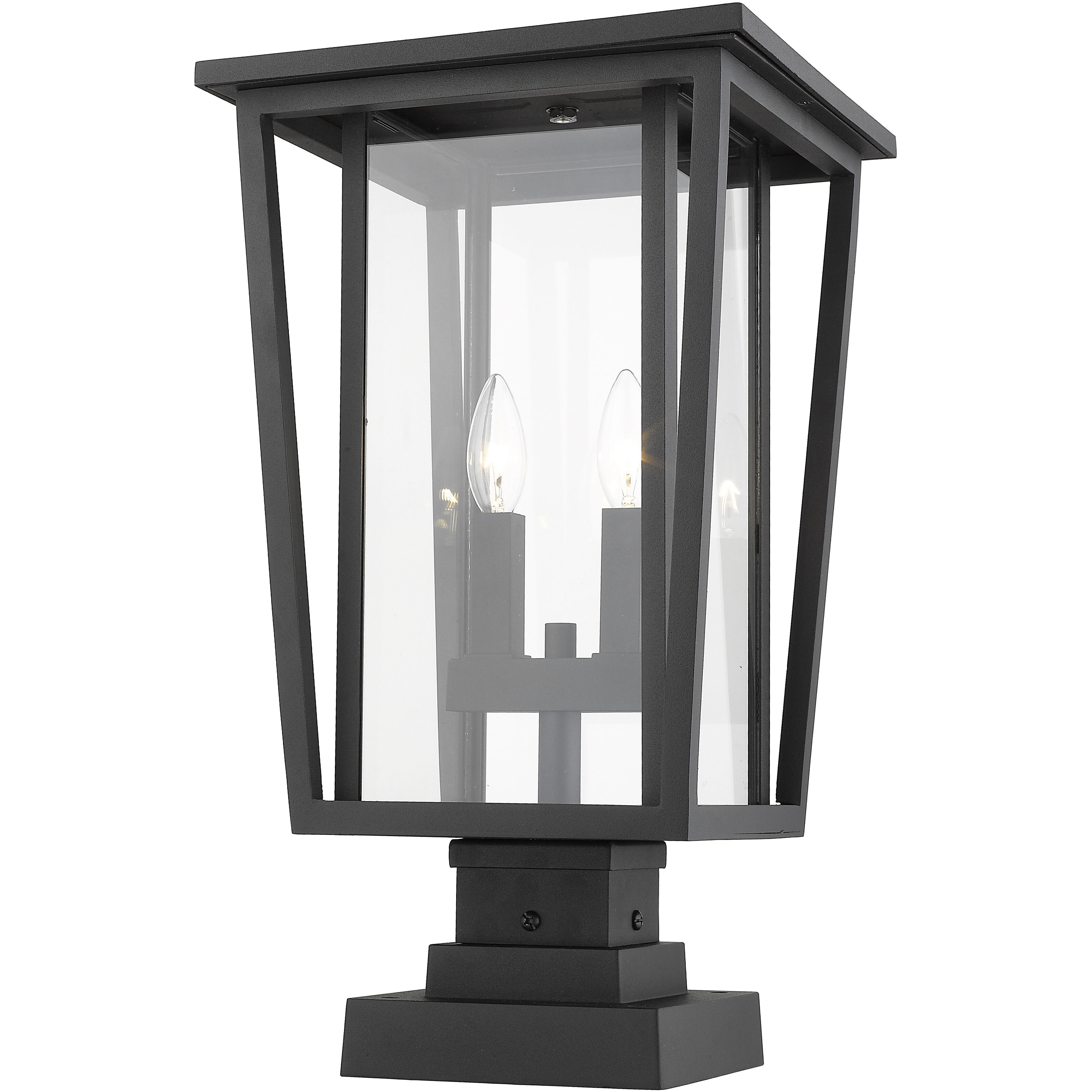 Seoul 2 Light 20.75 inch Black Outdoor Pier Mounted Fixture