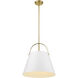 Z-Studio 1 Light 18 inch Matte White and Heritage Brass Pendant Ceiling Light