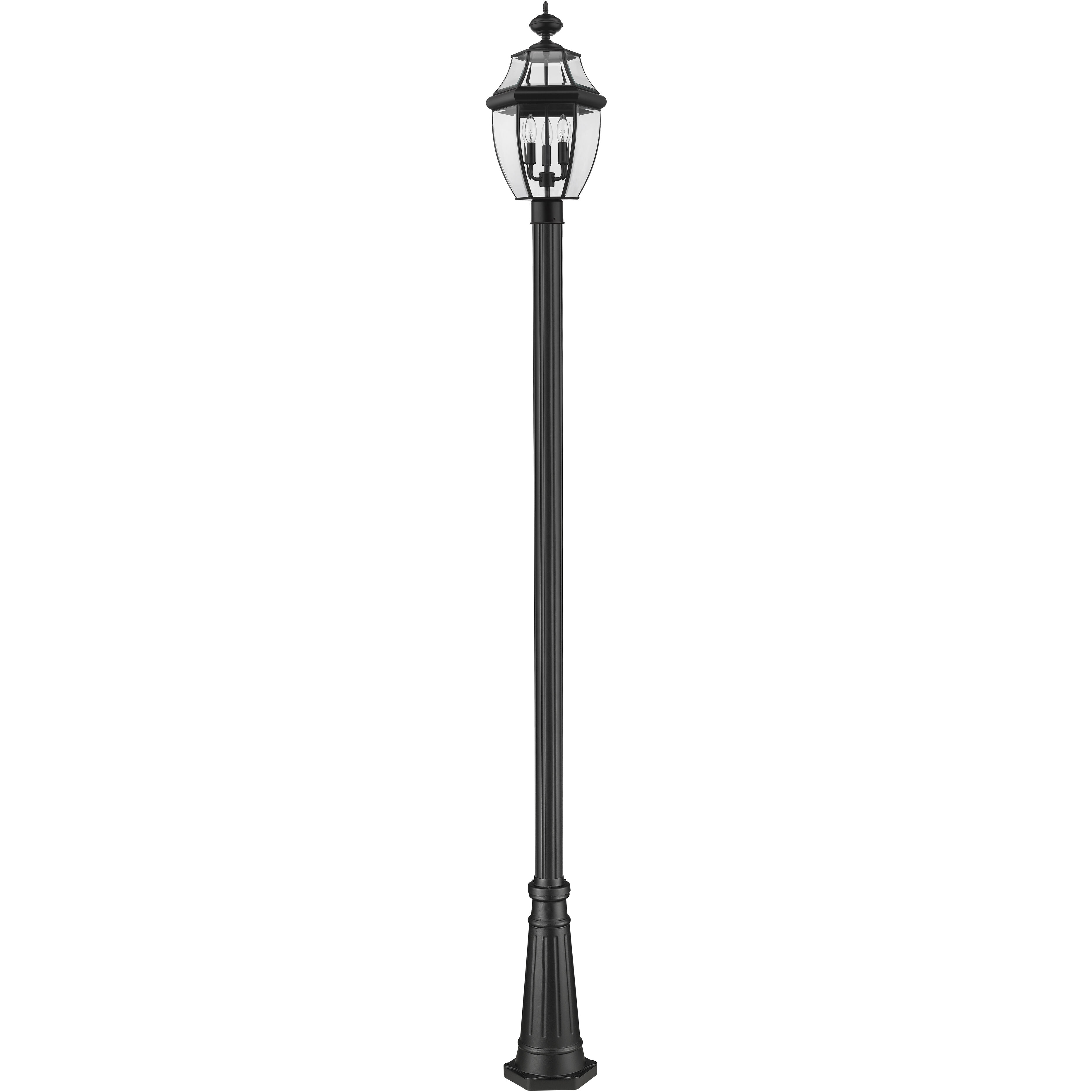 Westover 3 Light 114.25 inch Black Outdoor Post Mounted Fixture