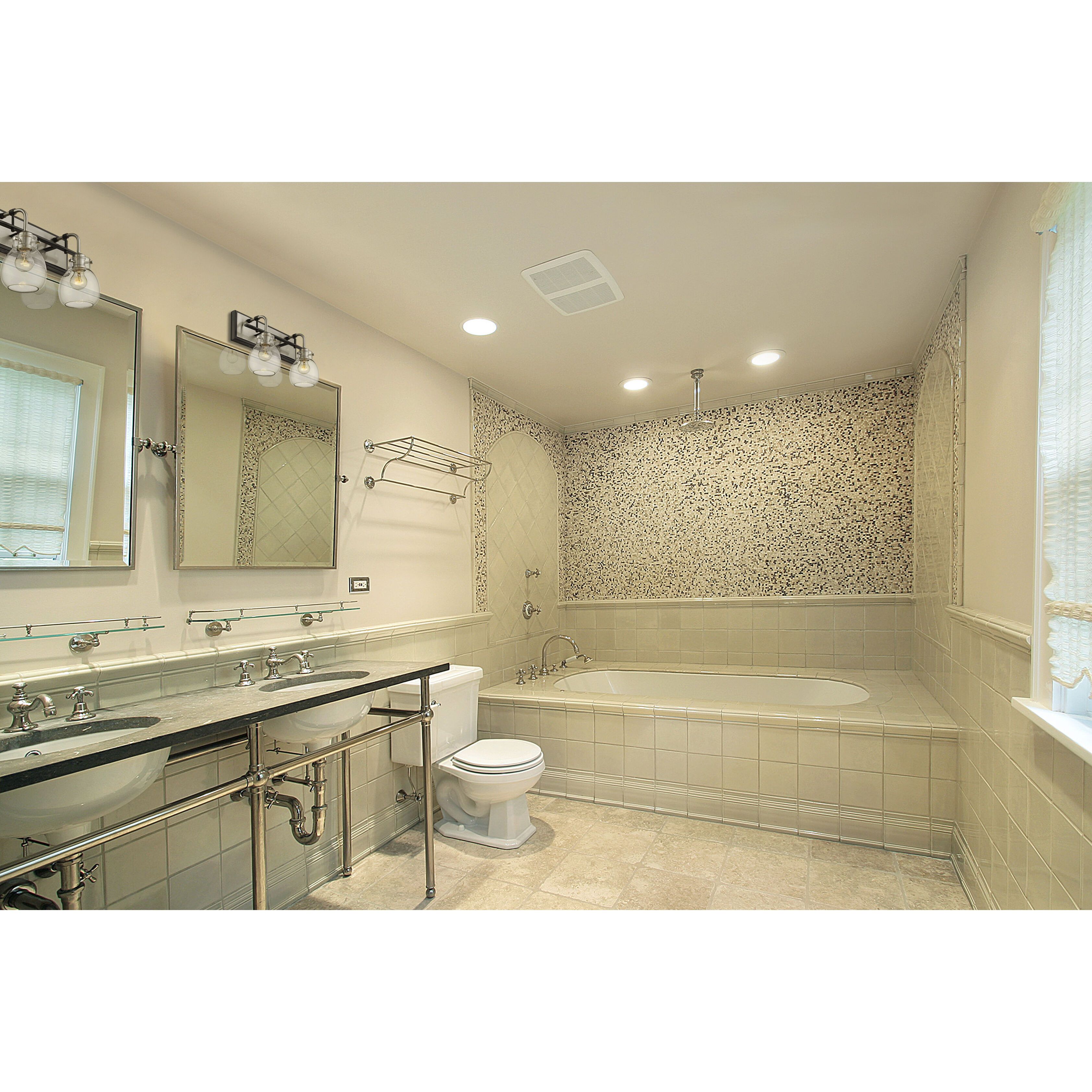 Kraken 2 Light 16 inch Matte Black and Brushed Nickel Wall Sconce Wall Light