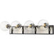 Parsons 4 Light 33.25 inch Matte Black and Brushed Nickel Vanity Wall Light