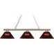Sharp Shooter 3 Light 48 inch Polished Brass Billiard Ceiling Light in Burgundy Acrylic, 9