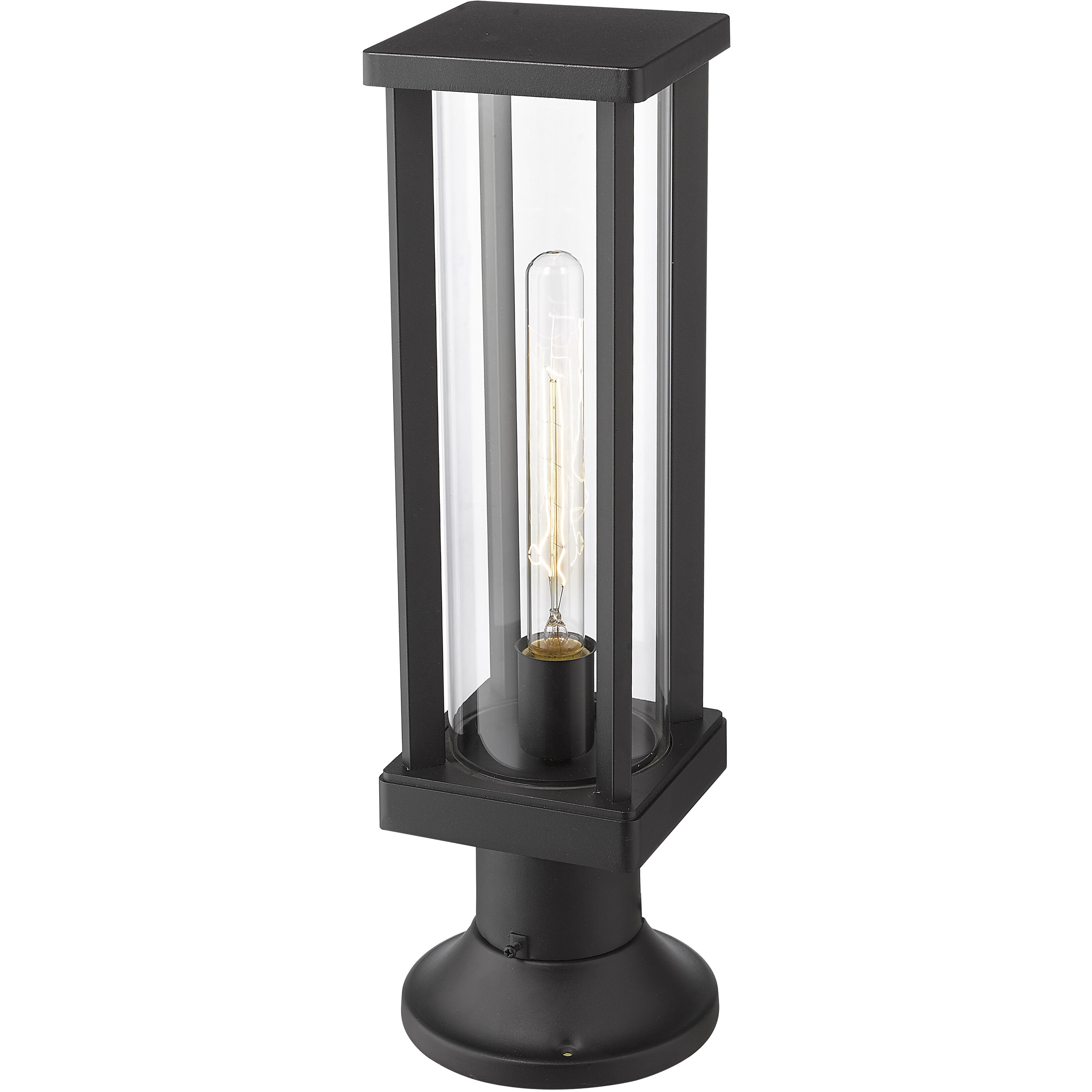 Glenwood 1 Light 16 inch Black Outdoor Pier Mounted Fixture