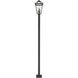 Talbot 3 Light 117.25 inch Black Outdoor Post Mounted Fixture in Clear Beveled Glass