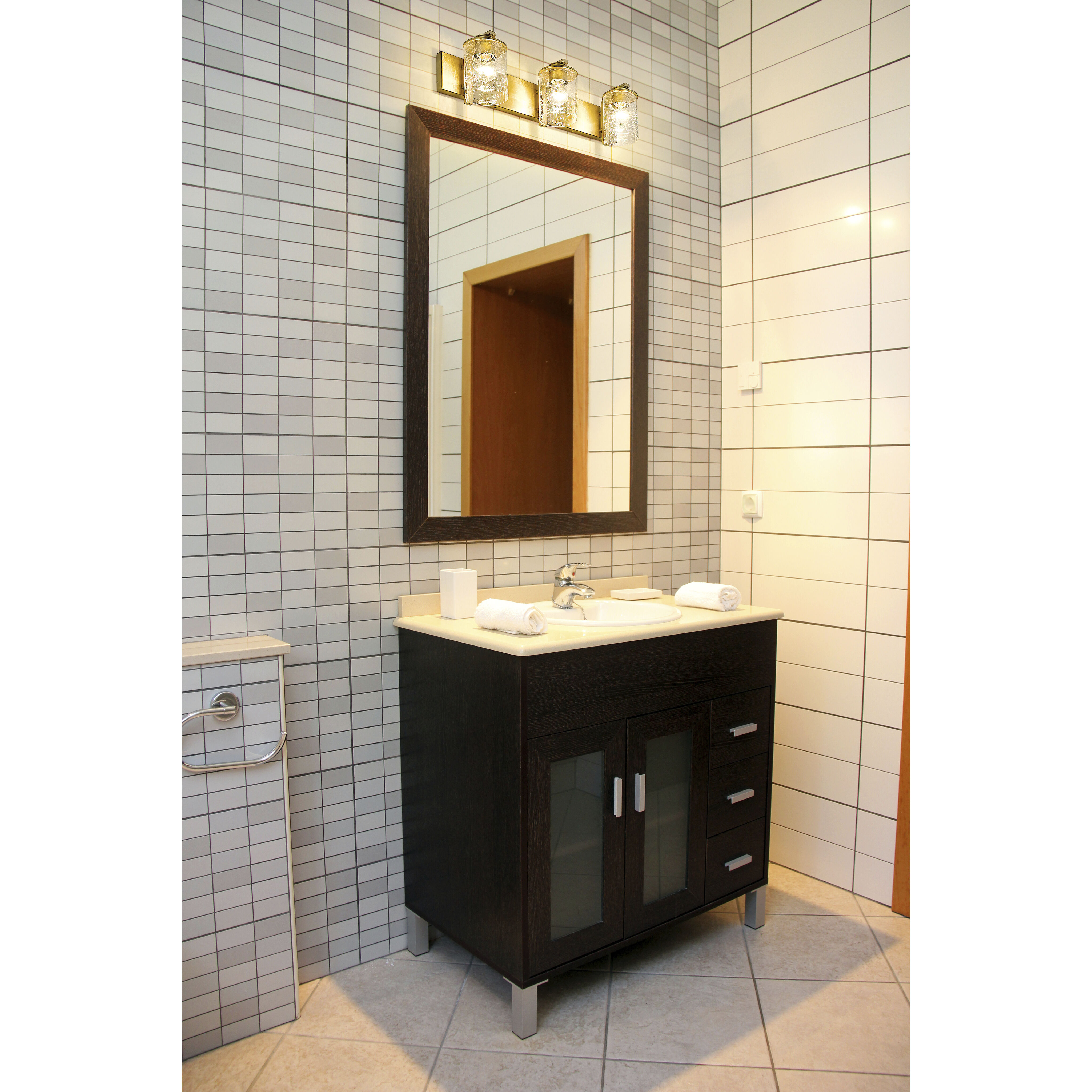 Beckett 3 Light 23 inch Olde Brass Vanity Wall Light