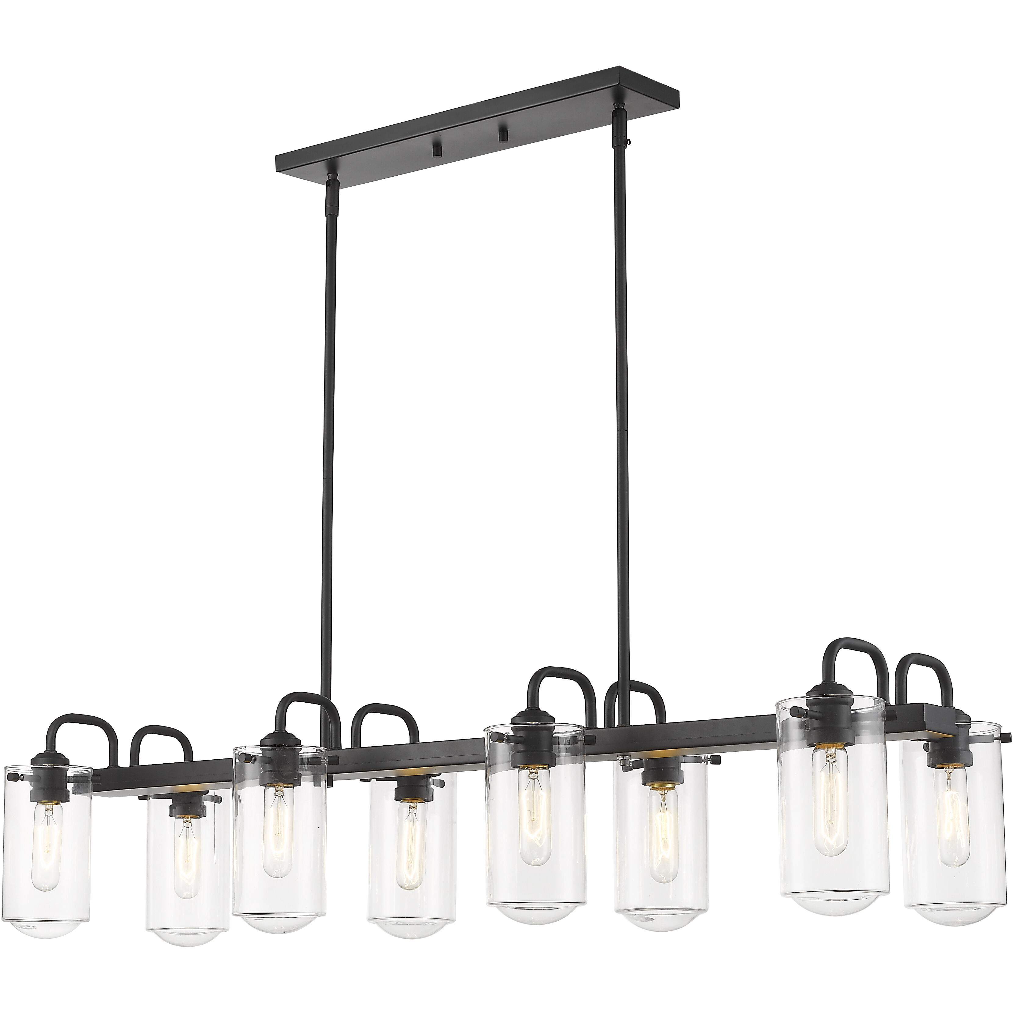 Delaney 8 Light 44 inch Matte Black Linear Chandelier Ceiling Light