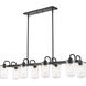 Delaney 8 Light 44 inch Matte Black Linear Chandelier Ceiling Light
