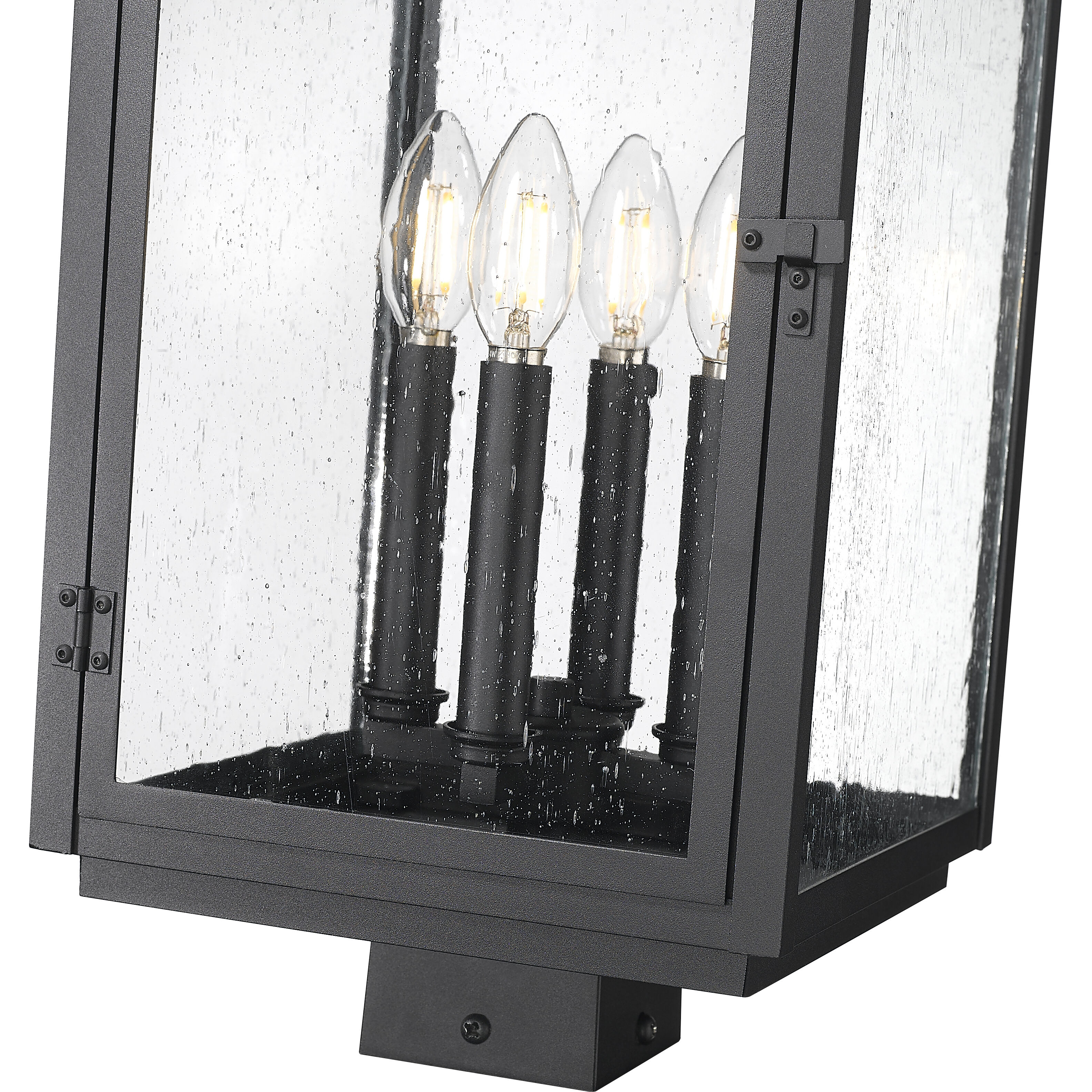 Hartwell 4 Light 21.25 inch Sand Black Outdoor Post Mount Fixture