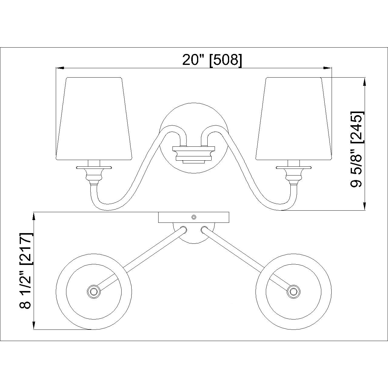 Gianna 2 Light 20 inch Modern Gold Wall Sconce Wall Light