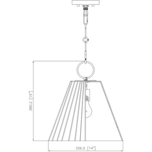 Alaric 1 Light 14 inch Polished Nickel Pendant Ceiling Light