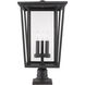 Seoul 3 Light 25.75 inch Oil Rubbed Bronze Outdoor Pier Mounted Fixture in 20.25