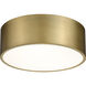 Harley 3 Light 16 inch Rubbed Brass Flush Mount Ceiling Light