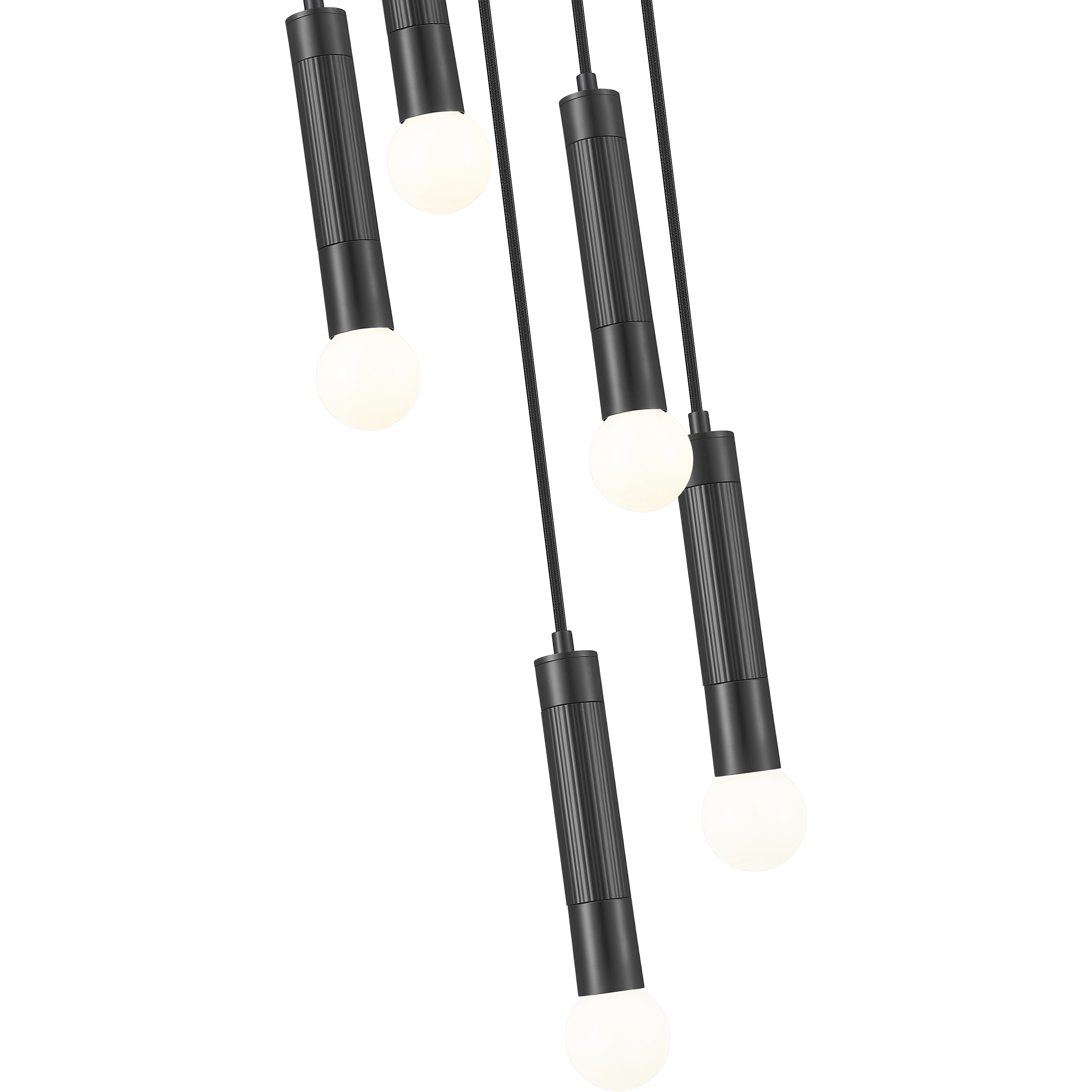 Stari 5 Light 12 inch Matte Black Chandelier Ceiling Light