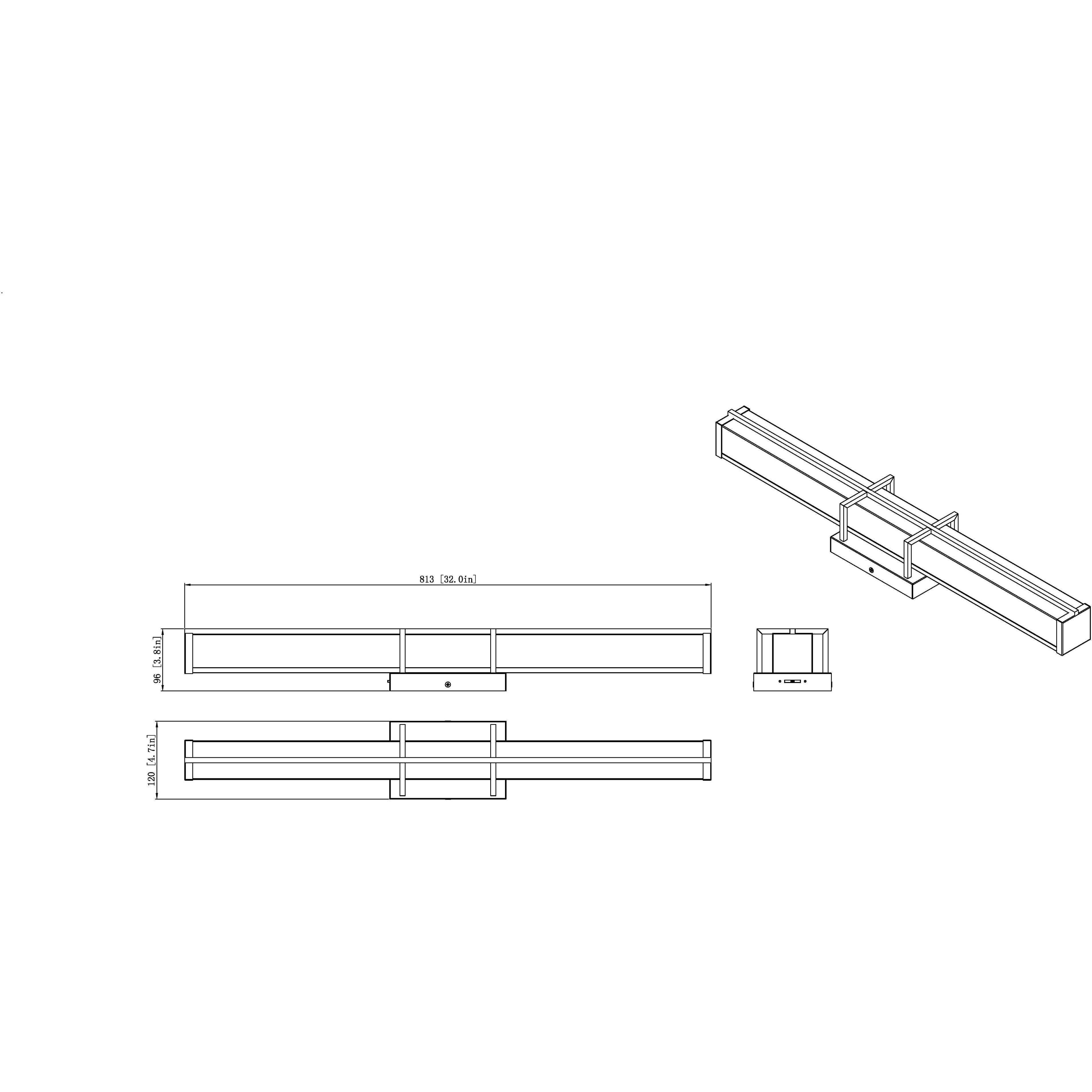 Harrison LED 32 inch Chrome Vanity Wall Light