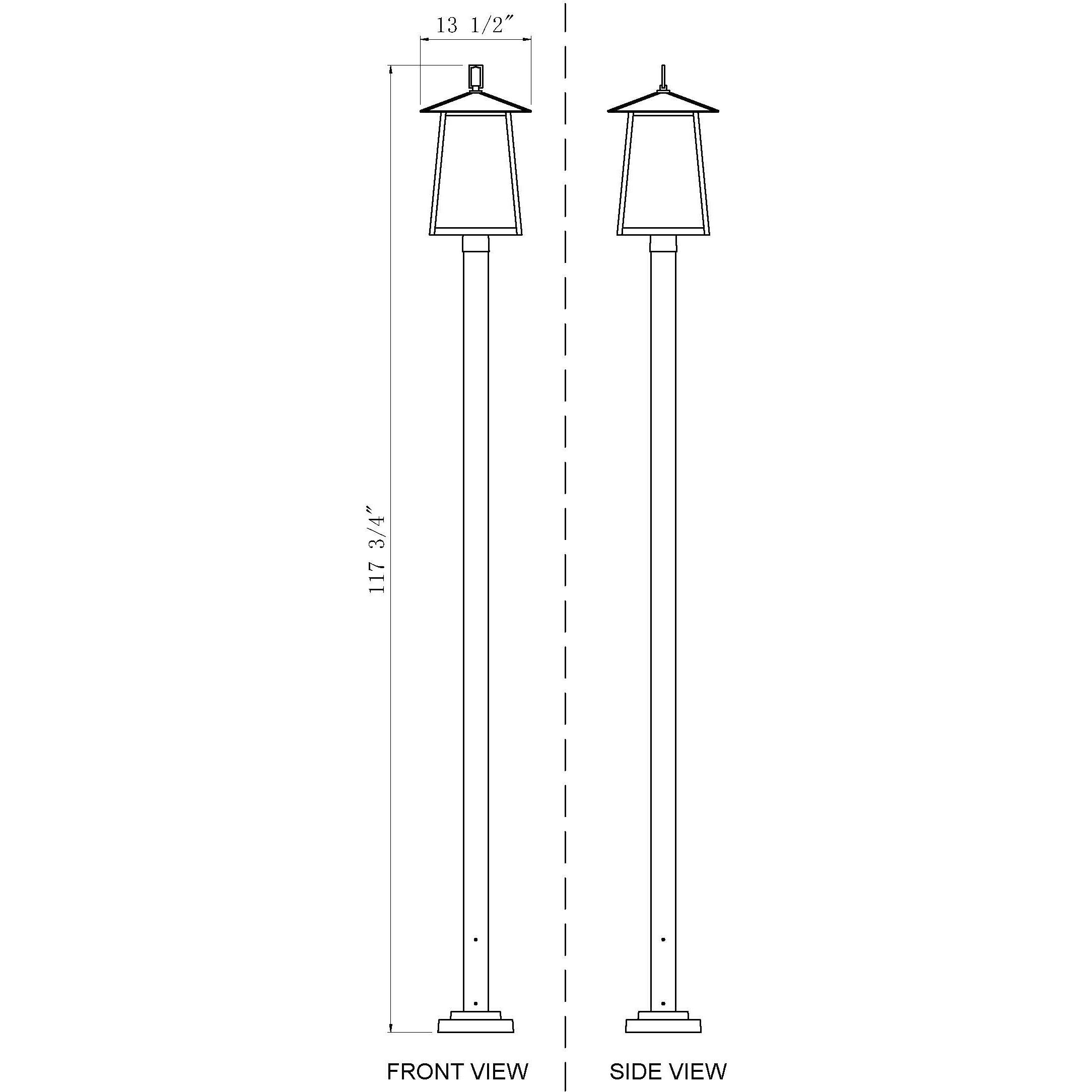 Rainer 4 Light 116.75 inch Black Outdoor Post Mounted Fixture in G9