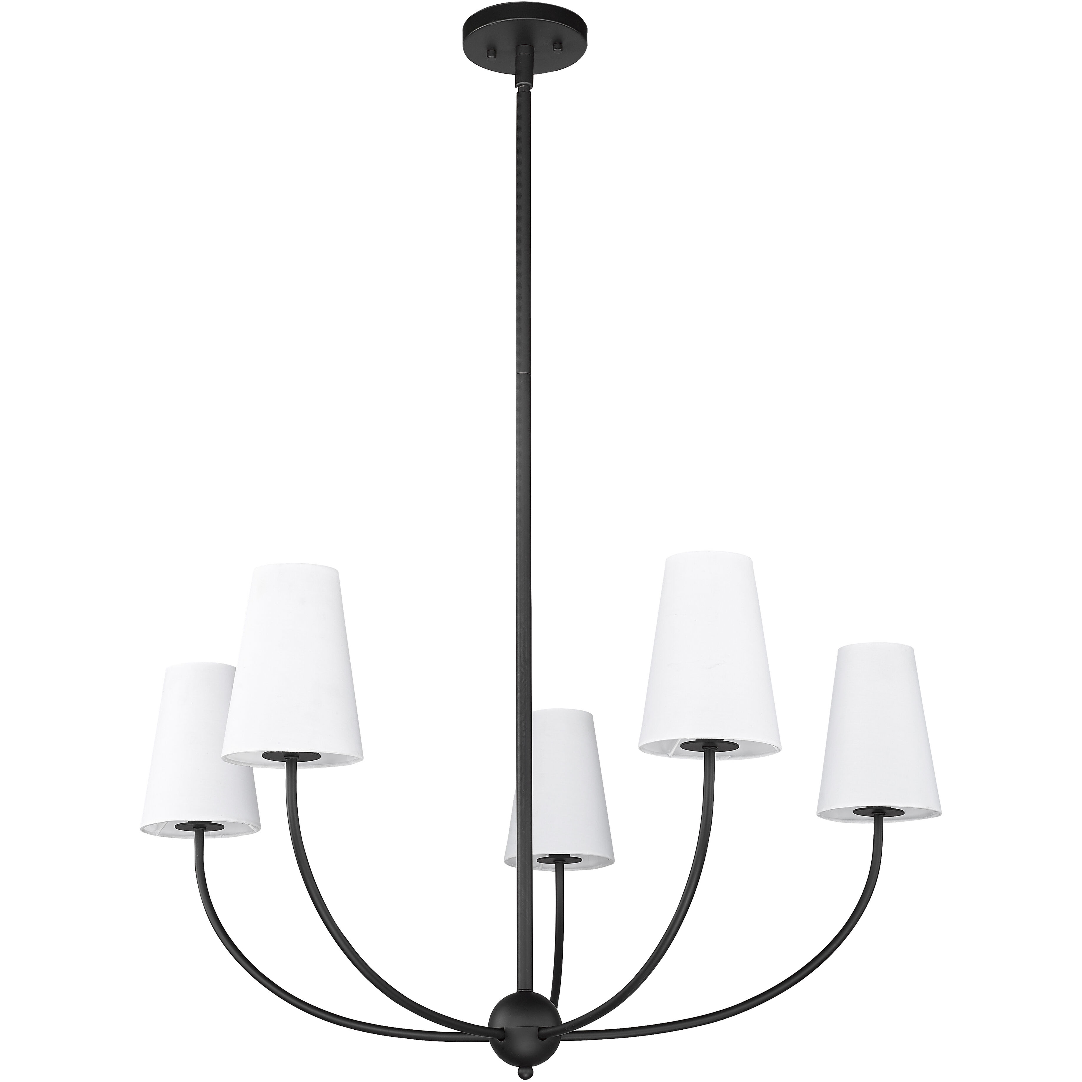 Shannon 5 Light 32 inch Matte Black Chandelier Ceiling Light