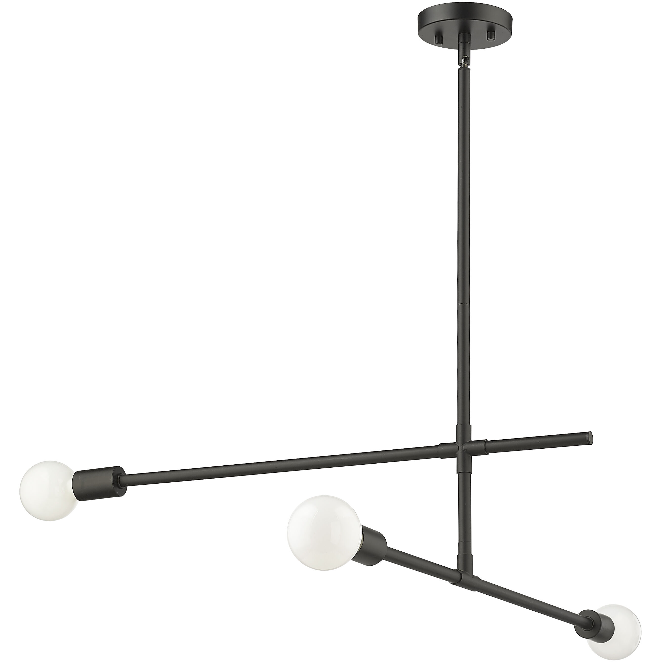 Modernist 3 Light 4.75 inch Matte Black Chandelier Ceiling Light