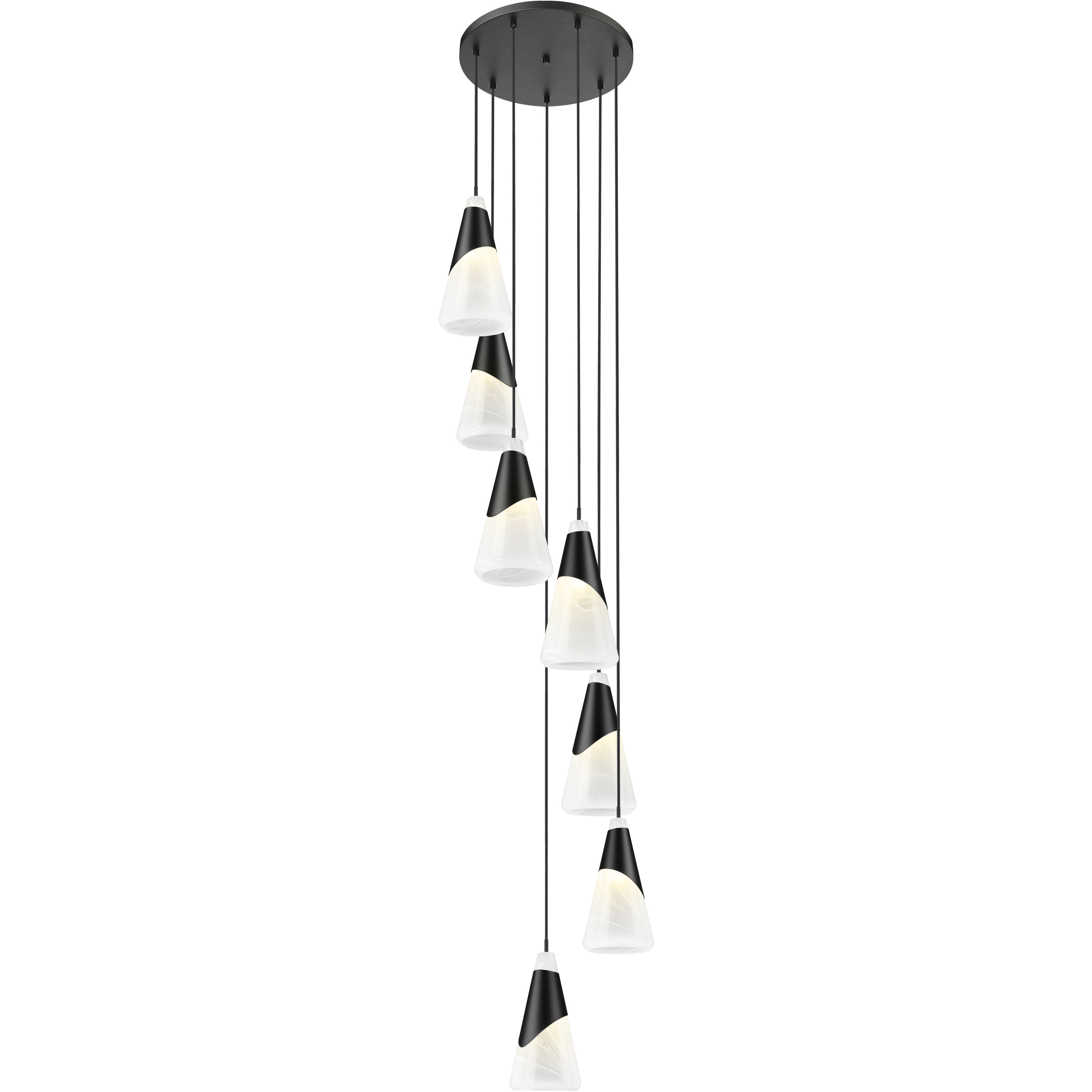Aimie 7 Light 18 inch Matte Black Chandelier Ceiling Light