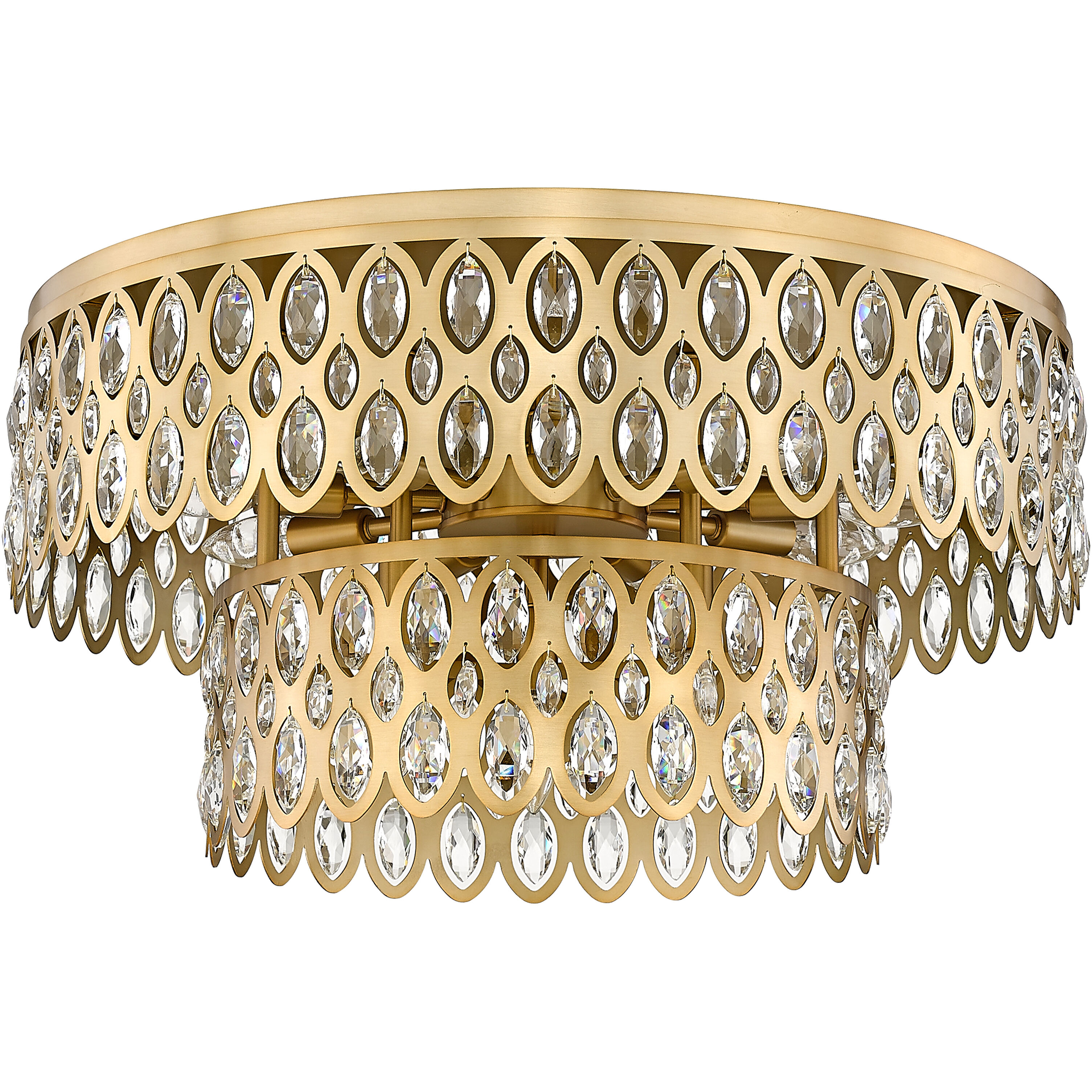 Dealey 12 Light 24 inch Heirloom Brass Flush Mount Ceiling Light